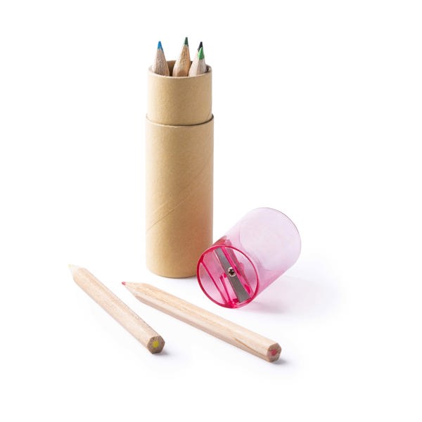 Set de 6 lapices con sacapuntas Mabel personalizado con logo