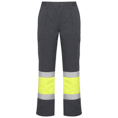 Prenda alta visibilidad Soan HV9301 Hombre Plomo/Amarillo Fluor personalizable con bordado, serigrafia y DTF | LogoLider