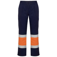 Prenda alta visibilidad Soan HV9301 Hombre Marino/Naranja Fluor personalizable con bordado, serigrafia y DTF | LogoLider
