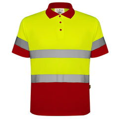 Prenda alta visibilidad Polaris HV9302 Hombre Rojo Laboral/Amarillo Flúor personalizable con bordado, serigrafia y DTF | LogoLider