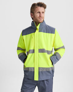 Prenda alta visibilidad Epsylon HV9304 Hombre Plomo/Amarillo Fluor personalizable con bordado, serigrafia y DTF | LogoLider