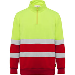 Prenda alta visibilidad Spica HV9314 Unisex Rojo Laboral/Amarillo Flúor personalizable con bordado, serigrafia y DTF | LogoLider