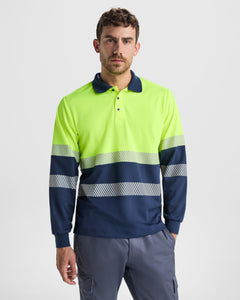 Prenda alta visibilidad Vega Ls HV9316 Unisex Marino/Amarillo Fluor personalizable con bordado, serigrafia y DTF | LogoLider