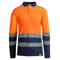 Prenda alta visibilidad Atrio Ls HV9319 Hombre Marino/Naranja Fluor personalizable con bordado, serigrafia y DTF | LogoLider