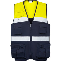 Prenda alta visibilidad Beta HV9323 Unisex Marino/Amarillo Fluor personalizable con bordado, serigrafia y DTF | LogoLider