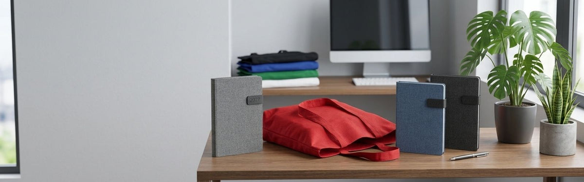 50 Agendas 2027 con logo y 50 bolsas por solo 350€